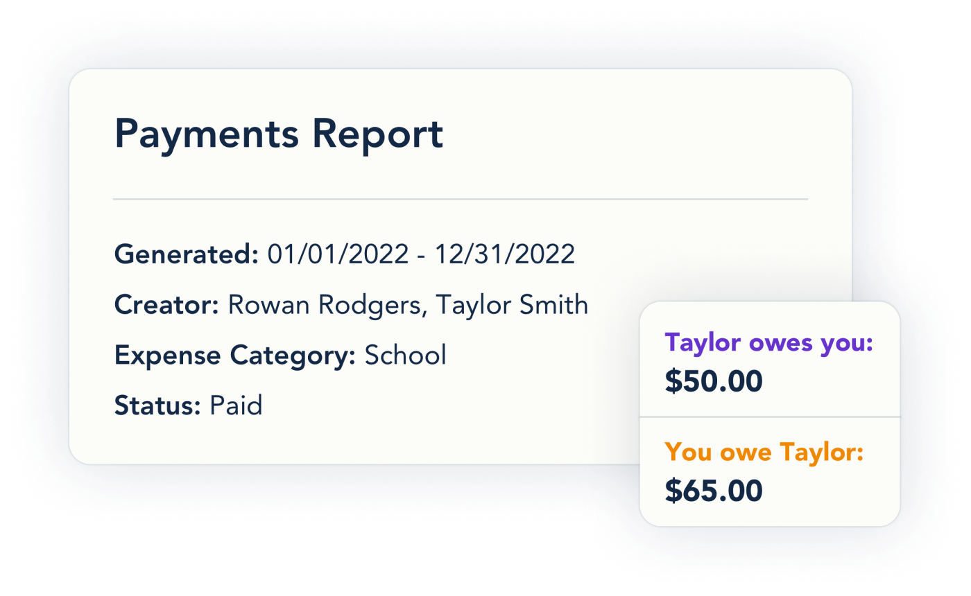 Image of an OurFamilyWizard Expense Report