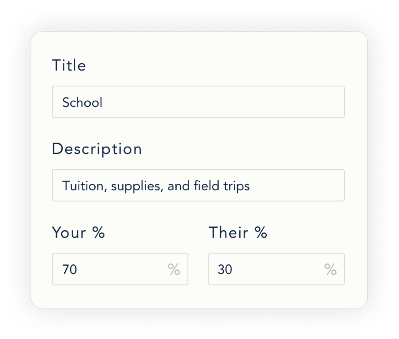Image of how to create a custom expense category in OurFamilyWizard