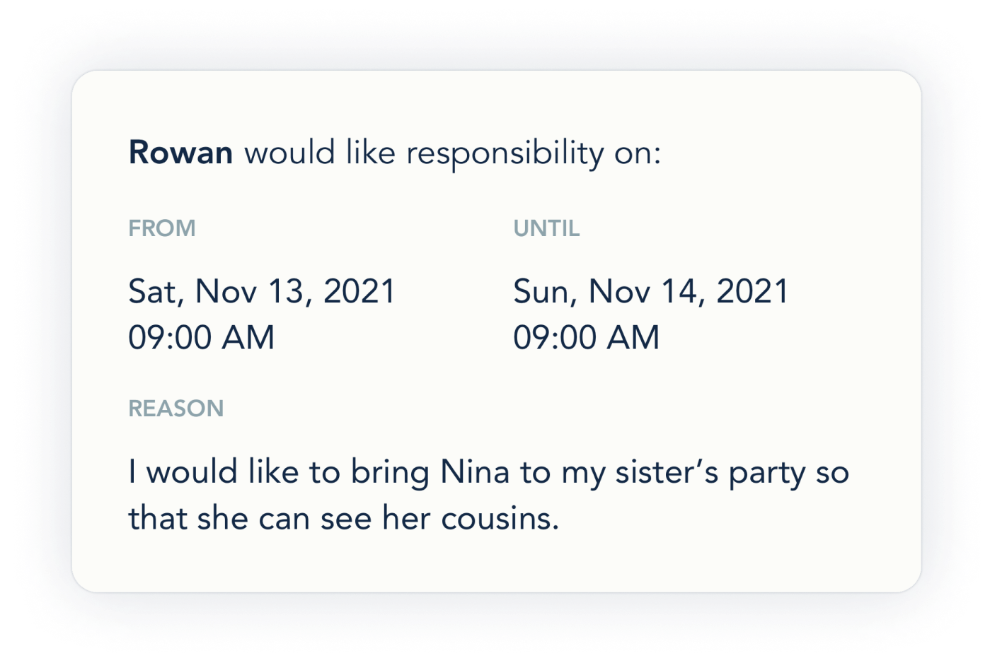 Image of an OurFamilyWizard Trade/Swap