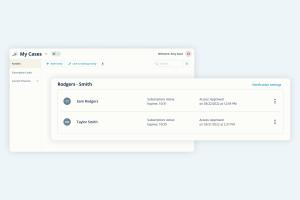 Images of the My Cases section of the OurFamilyWizard Professional Account