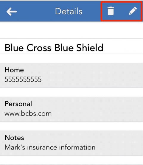 Edit or delete an info bank entry via the OFW mobile app.