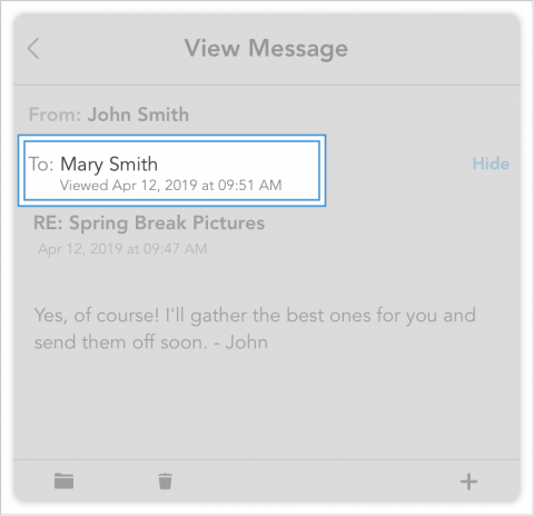 First Viewed History on a Message