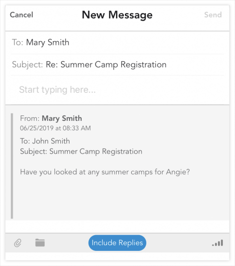 Replying to Received Messages