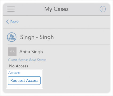 Once you have access to one parent in a family, quickly request access to the other parent by tapping request access under their name in my cases.