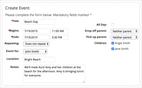Creating a One-Time Event