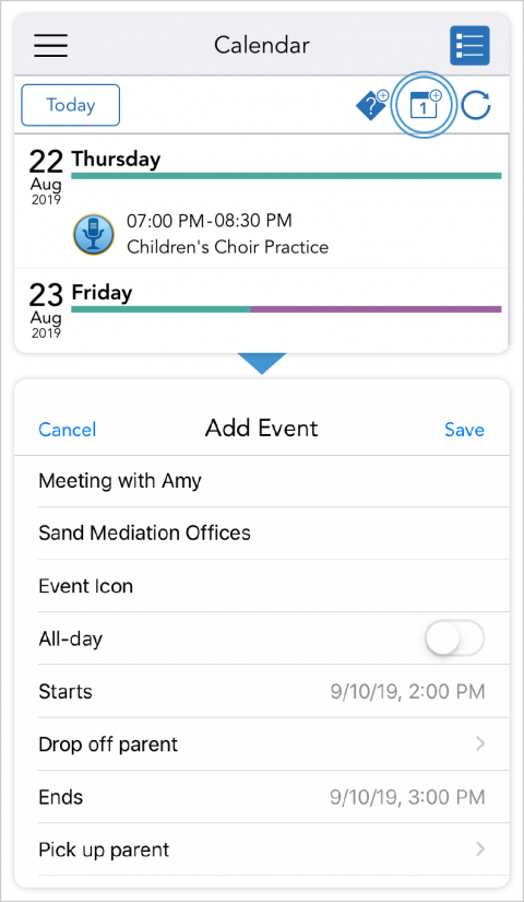 In Client View Mode, go to the Calendar to add an event. 