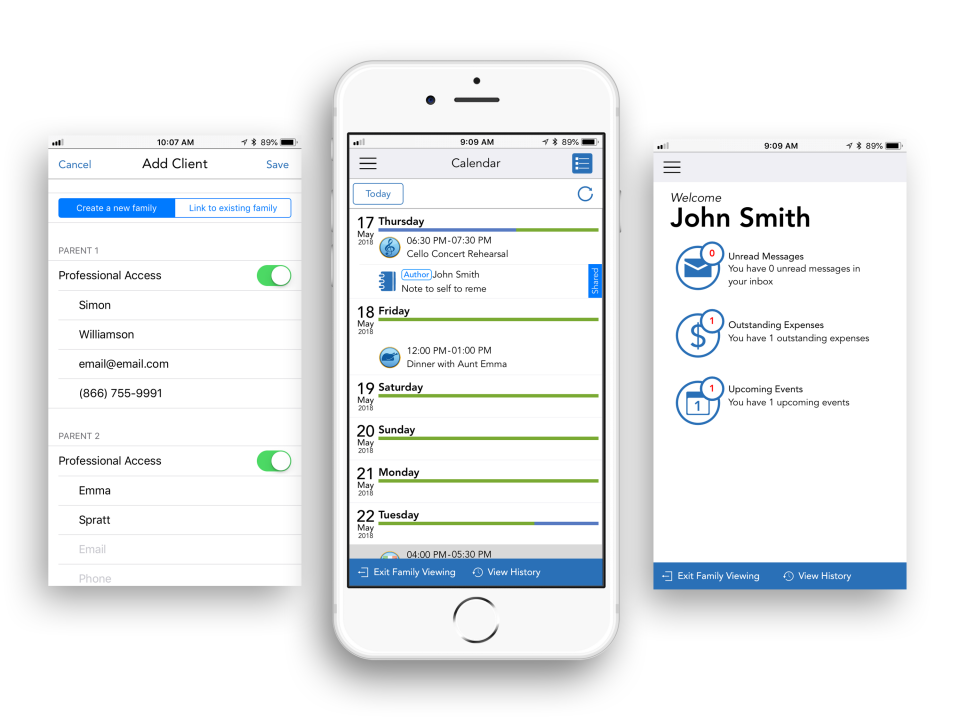 Pro access allows your family practitioner to review your communication with your co-parent