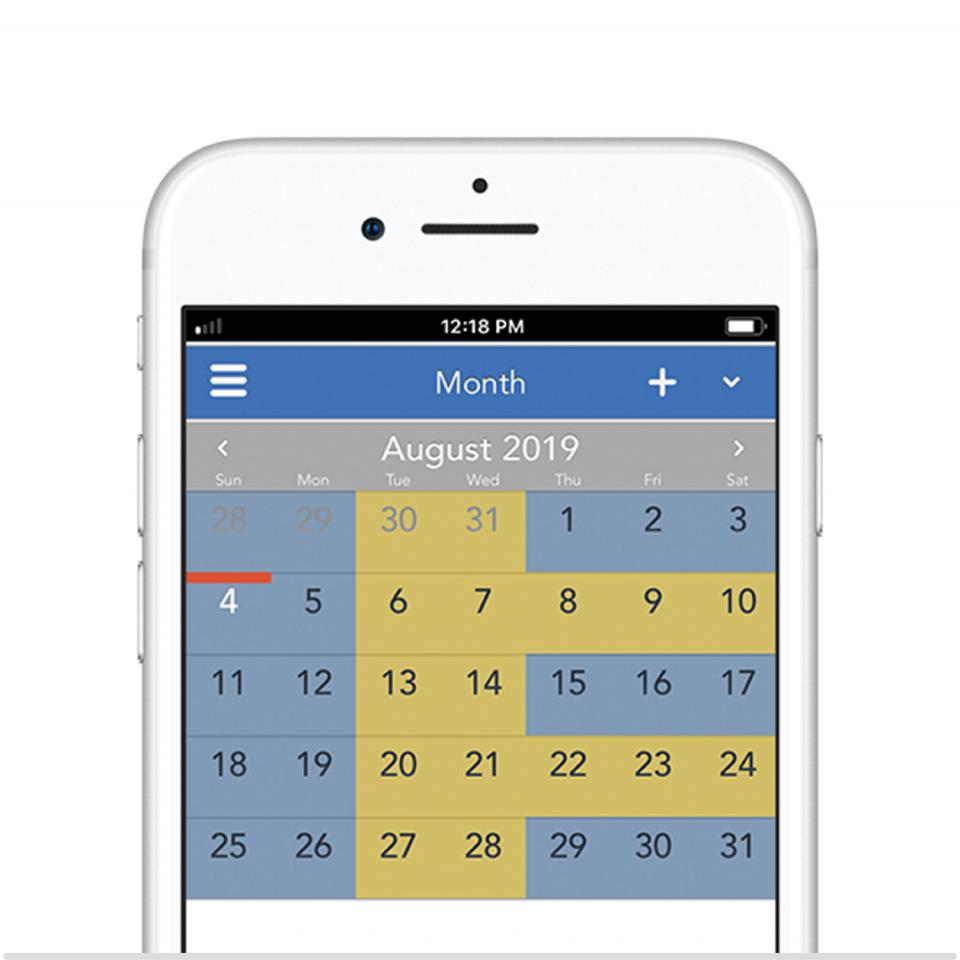2-2-5-5 50/50 parenting schedule on the OurFamilyWizard app