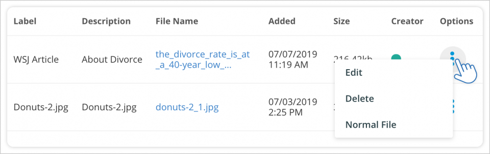 Editing or Deleting MyFiles