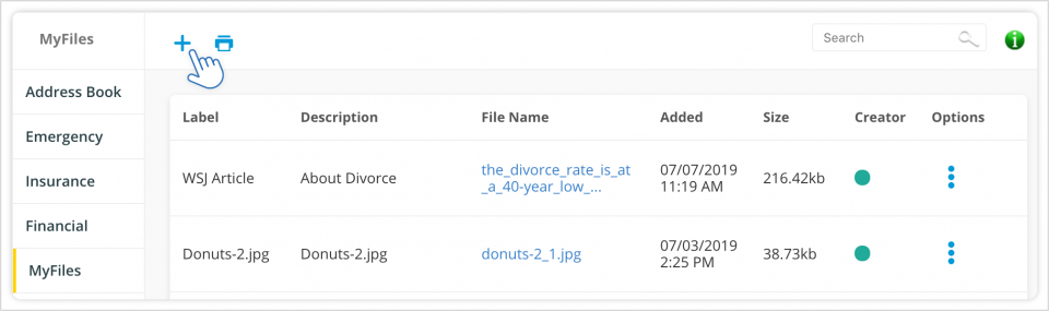 Uploading Documents to MyFiles