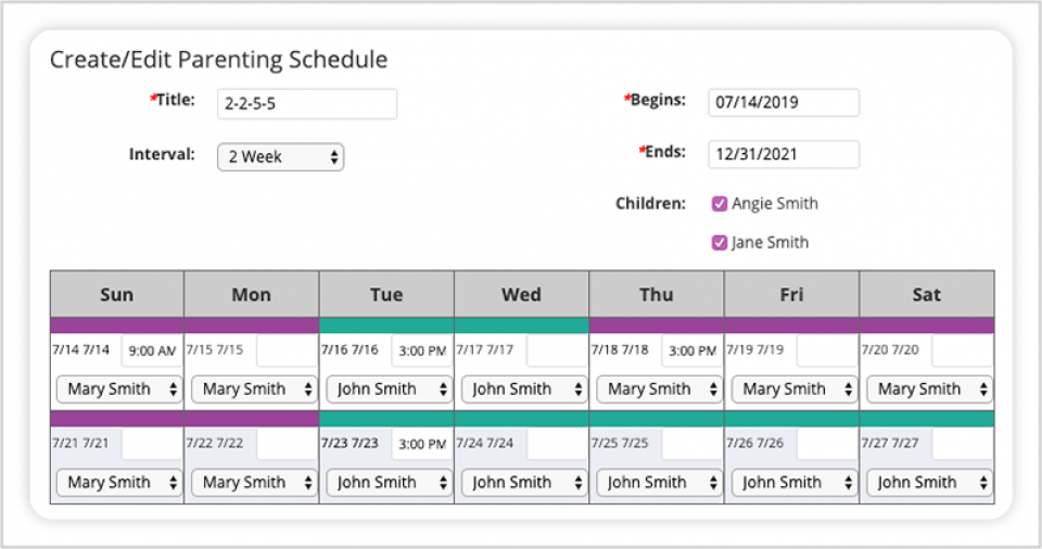 Parenting Schedules Parents Website OurFamilyWizard Parenting Schedules Parents Website OurFamilyWizard