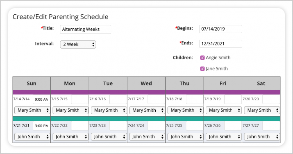 Alternating Weeks