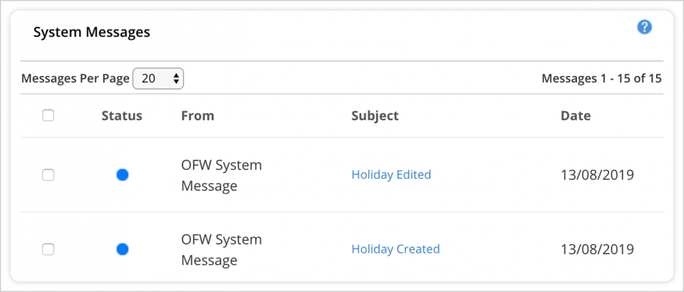 System Messages