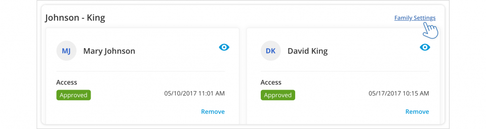 Click on 'Family Settings' in My Cases to enable notifications for a family.