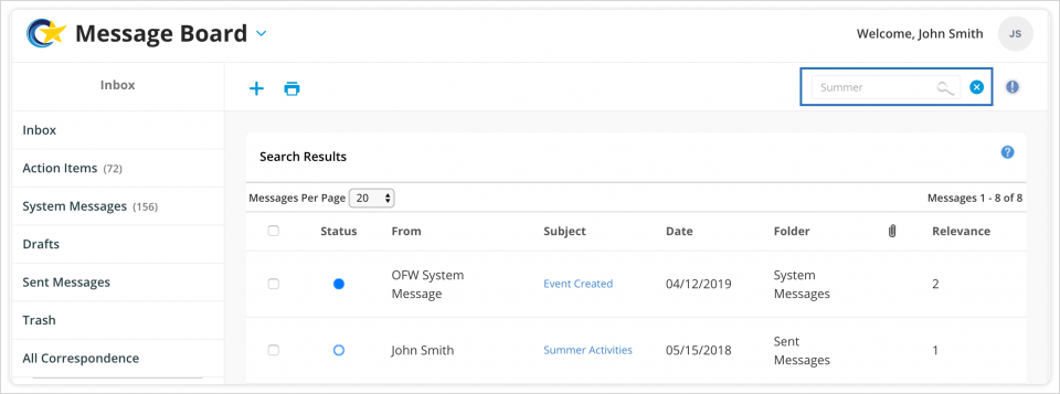 Search for Messages