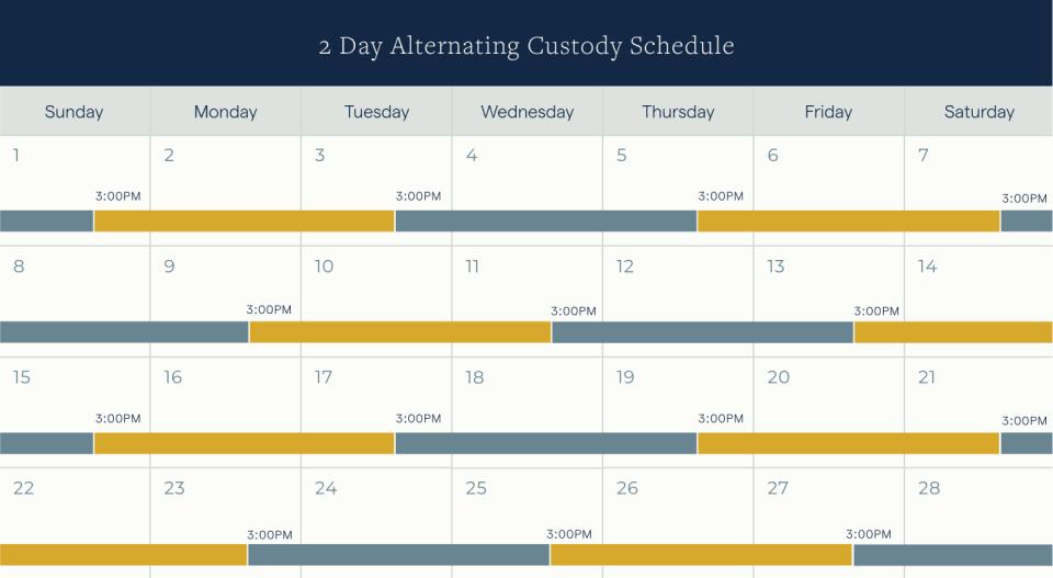 2 Day Alternating Schedule month view